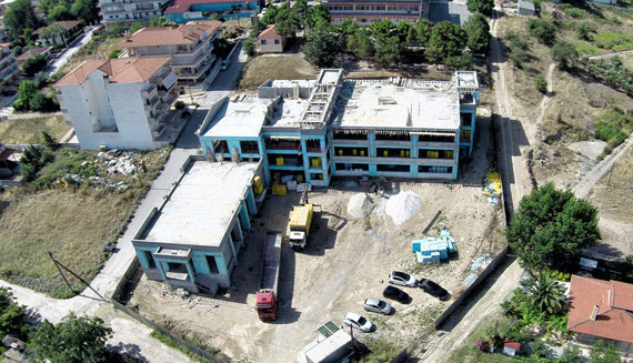 Work in progress, aerial shot of the building site